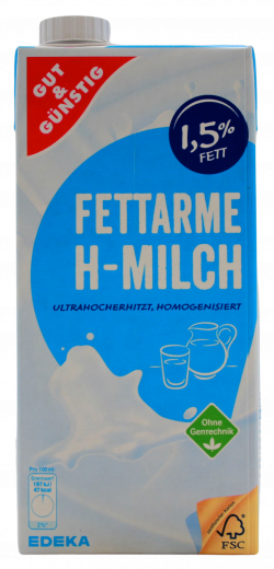 Gut & Günstig H-Milch 1.5%, 6 x 1000 ml Packungen