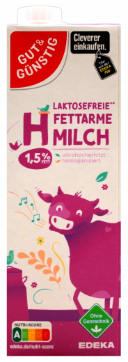 Gut & Günstig H-Milch Laktosefrei 1.5% 6 x 1000ml Packungen