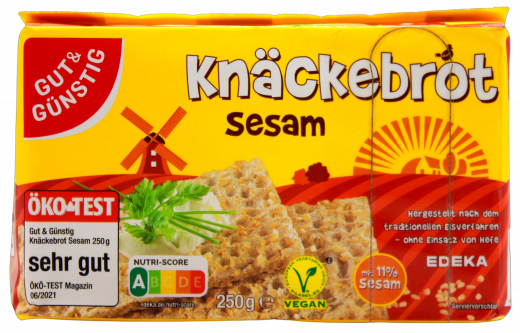 Gut & Günstig Knäckebrot Sesam, 6 x 250g Packungen