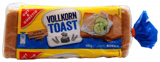 Gut & Günstig Vollkorntoast, 5 x 500g Packungen