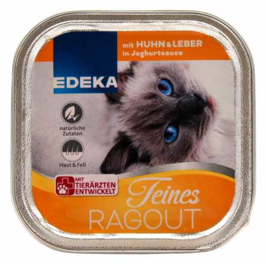 Edeka Feines Ragout mit Huhn und Leber in Joghurtsauce 16 x 100g Becher