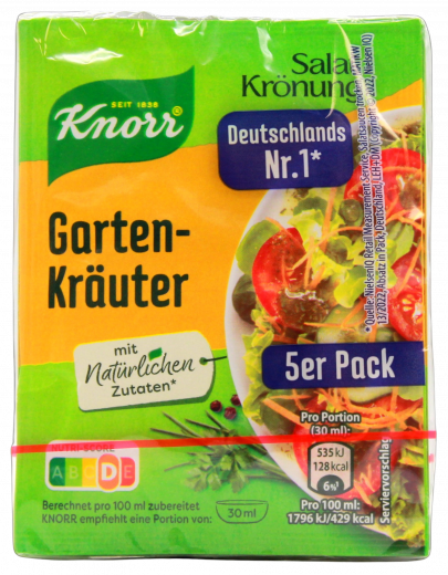 Knorr Salatkrönung Gartenkräuter für Dressing 5 x 40g Packungen