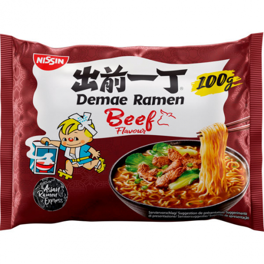 Nissin Demae Ramen Beef 10 x 100g Packungen