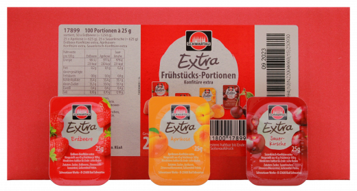 Schwartau Extra Frühstücksportionen 100 x 25g Packungen