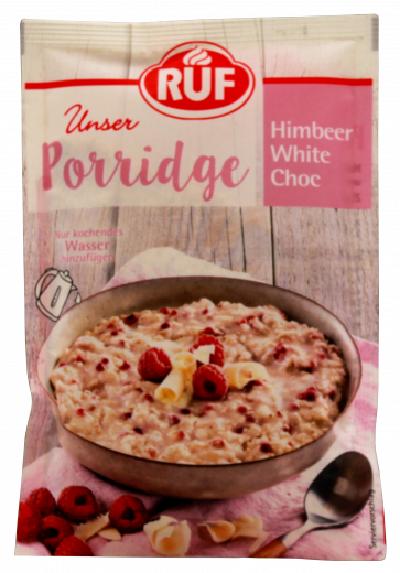 Ruf unser Porridge Himbeer white Choc 13 x 65g Packungen