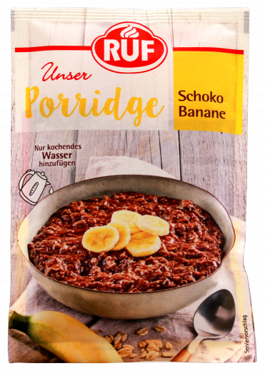 Ruf unser Porridge Schoko Banane 13 x 65g Packungen