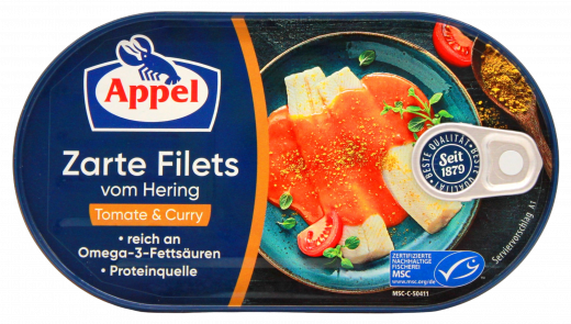 Appel Zarte Filets vom Hering Tomate & Curry 5 x 200g Packungen