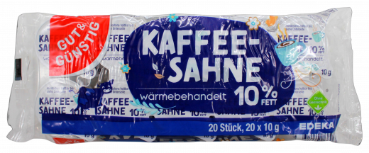 Gut & Günstig Kaffeesahne wärmebehandelt 10% Fett 20 x 150g Packungen