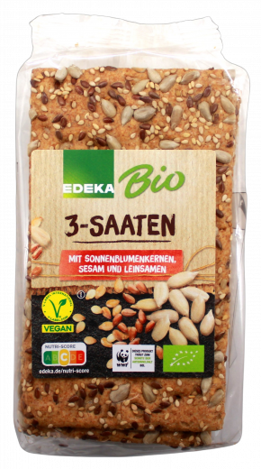 Edeka Bio 3 Saaten Knäckebrot, 5 x 200g Packungen