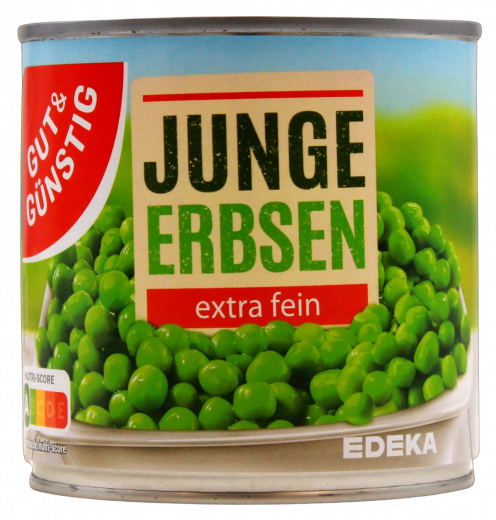 Gut & Günstig Junge Erbsen extra fein, 6 x 280g Dosen