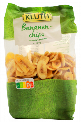 Kluth Bananen-Chips knusprig geröstet, 2 x 500g Packungen