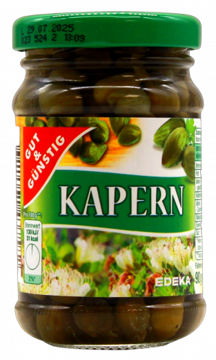 Gut & Günstig Kapern, 8 x 60g Gläser