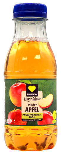 Edeka Herzstücke milder Apfelsaft, 24 x 330ml Flasche EINWEG