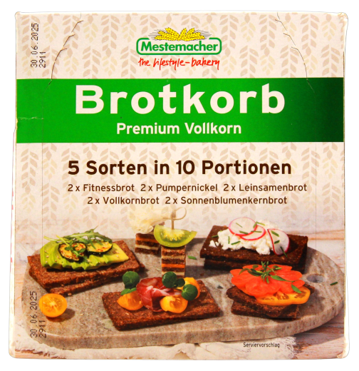 Mestermacher Brotkorb premium Vollkornbrot, 12 x 500g Packung