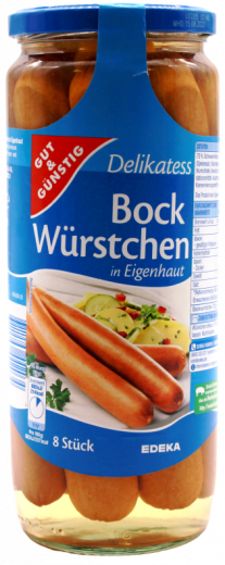 Gut & Günstig Delikatess Bock Würstchen 3 x 720g Gläser