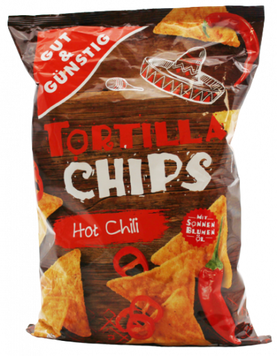 Gut & Günstig Tortilla Chips Hot Chili 5 x 300g Tüten