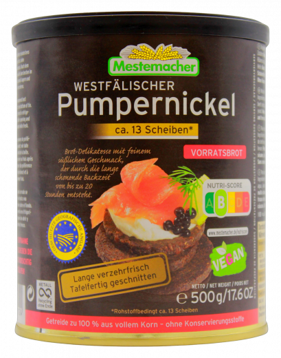 Mestemacher Westfälischer Pumpernickel Dosenbrot, 6 x 500g Dosen