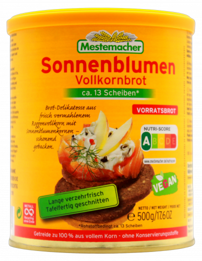 Mestemacher Sonnenblumenbrot Dosen, 6 x 500g Dosen