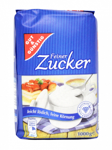 Gut & Günstig feiner Zucker, 5 x 1000g Packungen