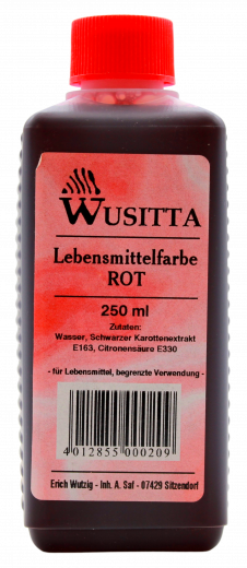 Wusitta Lebensmittelfarbe Rot 250ml Flasche