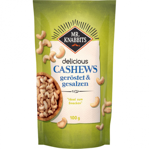 Mr.Knabbits Cashews geröstet & gesalzen 12 x 100g Beutel