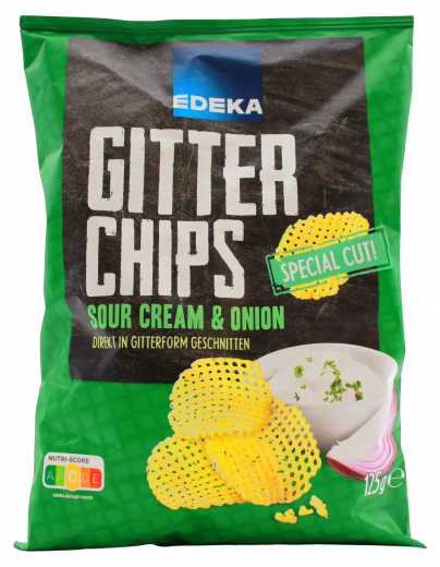 Edeka Gitterchips Sour Cream & Onion 12 x 125g Tüten