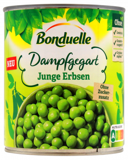 Bonduelle Junge Erbsen Dampfgegart 6 x 530g Dosen