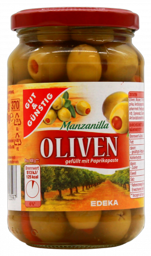 Gut & Günstig Manzanilla Oliven 6 x 200g Gläser