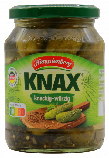 Hengstenberg Knax Gewürzgurke, 6 x 185g Gläser