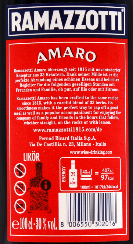 30% Ramazzotti vol. | Online Amaro kaufen