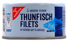 Gut & Günstig Thunfischfilets in eigenen Saft 12 x 150g Dosen