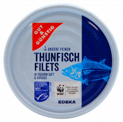 Gut & Günstig Thunfischfilets in eigenen Saft 12 x 150g Dosen