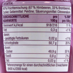 Edeka Feines Frucht-Mousse Himbeer & Brombeer 5 x 300g Gläser