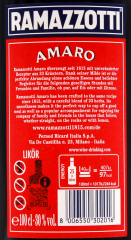 Ramazzotti Amaro 30% vol., 1000ml Flaschen