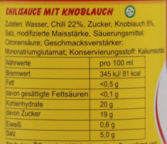 Cholimex Chilisauce Knoblauch 6 x 250ml Flaschen