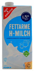 Gut & Günstig H-Milch 1.5%, 6 x 1000 ml Packungen