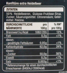 Edeka Food Service Heidelbeer Konfitüre 1 x 3000g Eimer