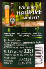 Barre Pilsener 4.8% vol., 24 x 330ml Flaschen MEHRWEG