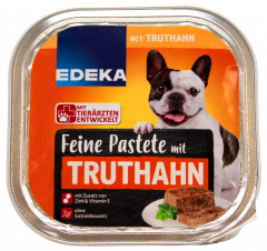 Edeka Feine Pastete mit Truthahn Hundefutter, 10 x 300g Becher