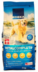 Edeka Vital Complete Premium Klomplett-Mahlzeit reich an Geflügel mit Reis Hundefutter 2 x 3000g Packungen