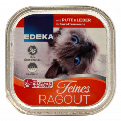 Edeka Feines Ragout mit Pute und Leber in Karottensauce 16 x 100g Becher