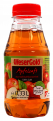 WeserGold Apfelsaft, 24 x 330ml Flaschen EINWEG