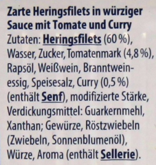 Appel Zarte Filets vom Hering Tomate & Curry 5 x 200g Packungen