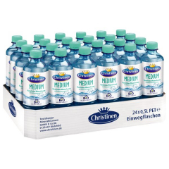 Christinen Bio Medium Mineralwasser , 24 x 500ml Flaschen EINWEG