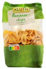 Kluth Bananen-Chips knusprig geröstet, 2 x 500g Packungen