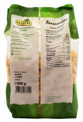 Kluth Bananen-Chips knusprig geröstet, 2 x 500g Packungen