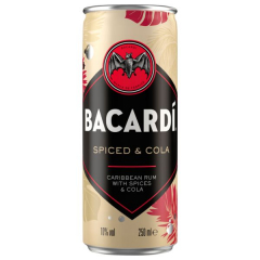 Bacardi Spiced & Cola 10% vol., 12 x 250ml Dosen EINWEG