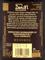 Aktien Zwickl 5.3% vol., 20 x 500ml Flaschen MEHRWEG