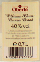 Oberle Williams Christbirnen-Brand 40% vol., 6 x 700ml Flaschen