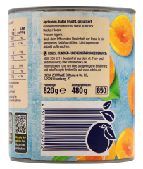 Edeka Herzstücke Aprikosen halbe Frucht gezuckert, 6 x 480g Dose